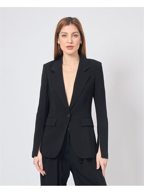 Manila Grace Single-Breasted Black Jacket MANILA GRACE | G164VUMA001